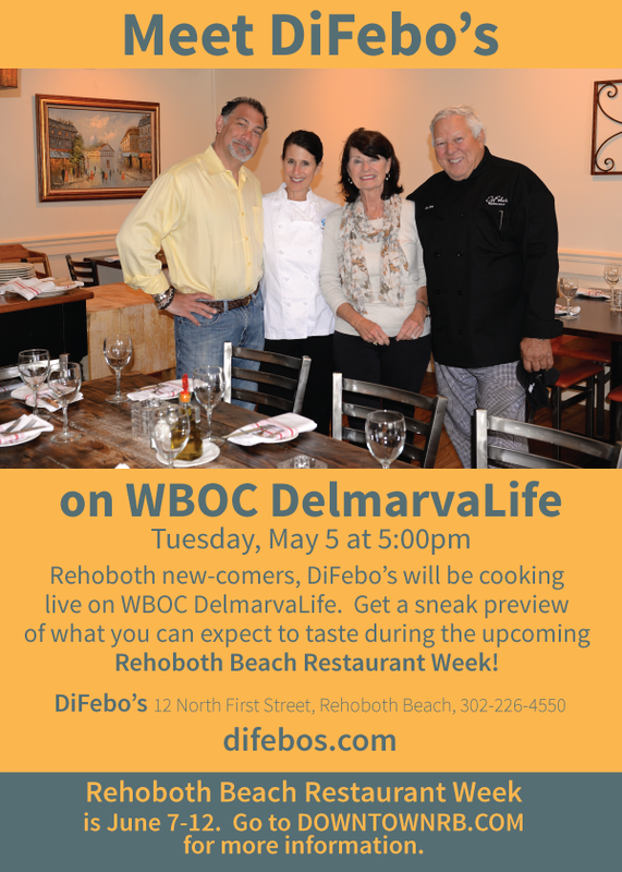 Watch DiFebos Cook Live on WBOC DelmarvaLife Promoting Rehoboth Beach